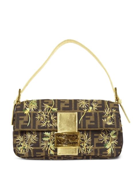 fendi zucca baguette gold hardware|fendi old baguette 1990.